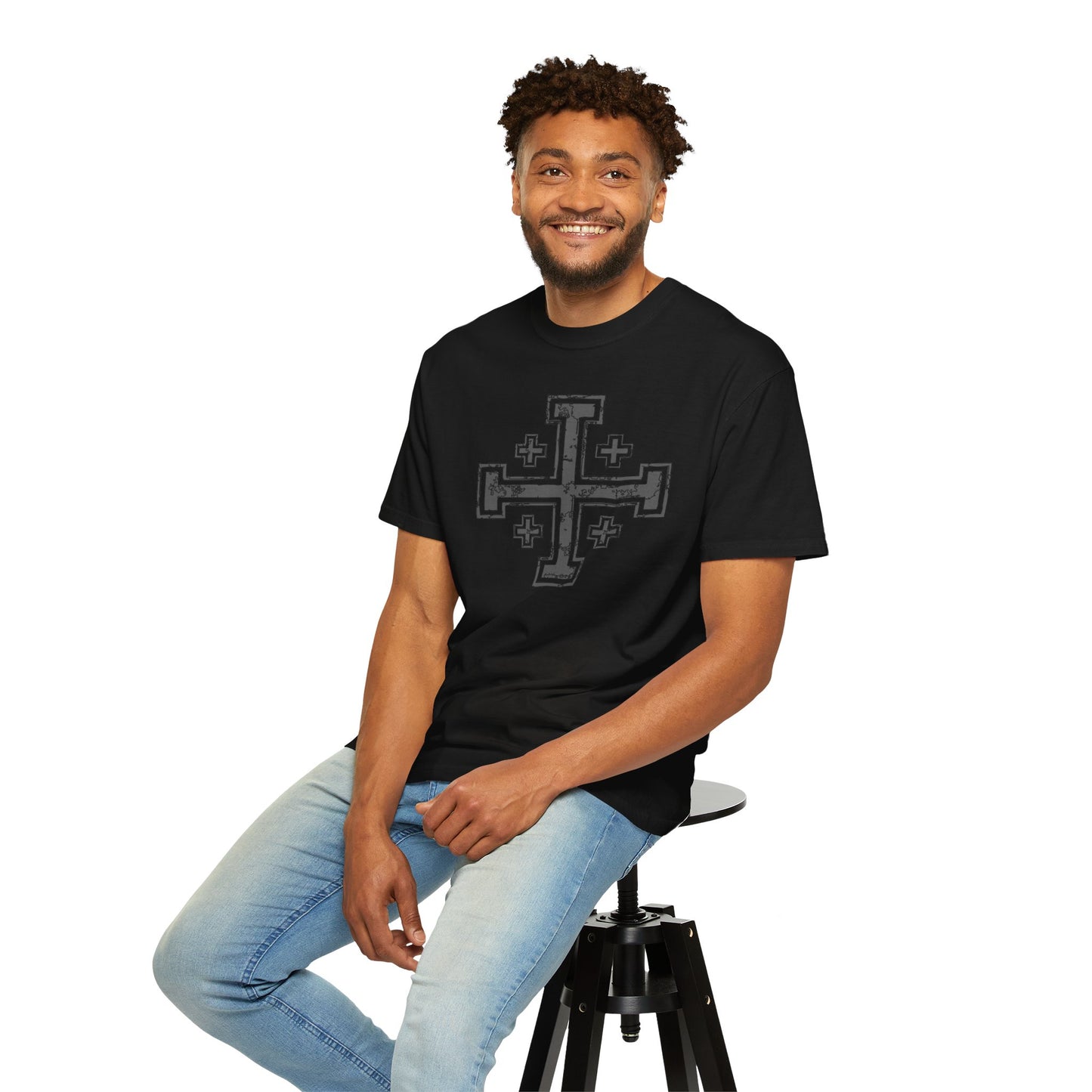 Cross of Jerusalem - Grey T-Shirt