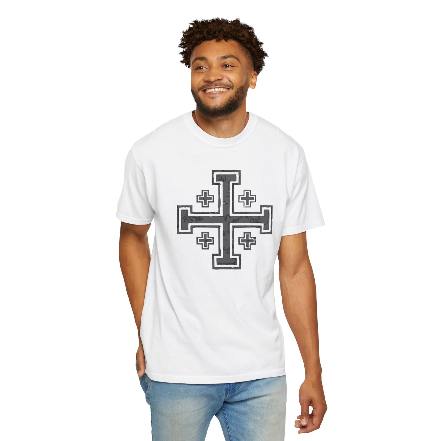 Cross of Jerusalem - Grey T-Shirt