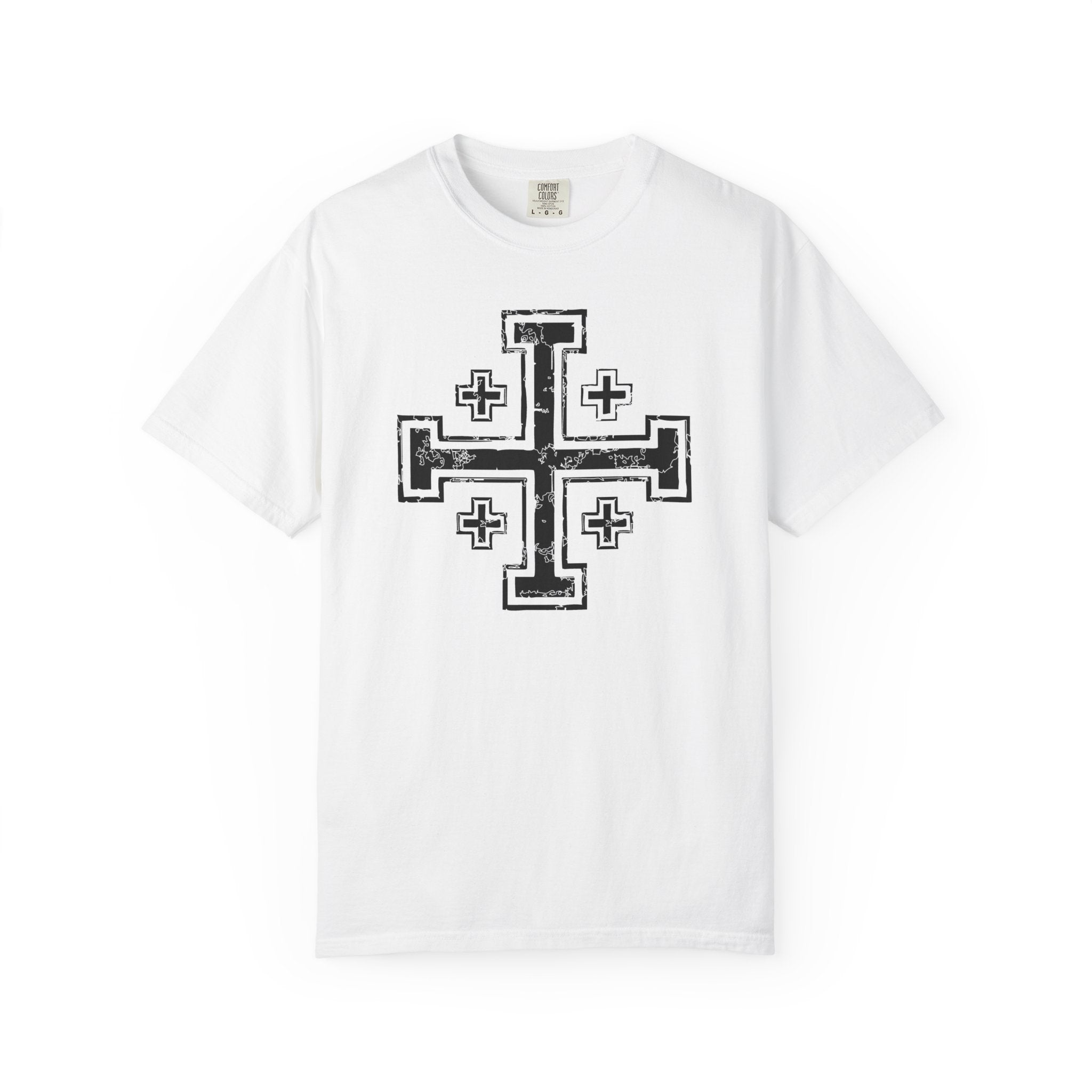 Cross of Jerusalem Black/White T-Shirt