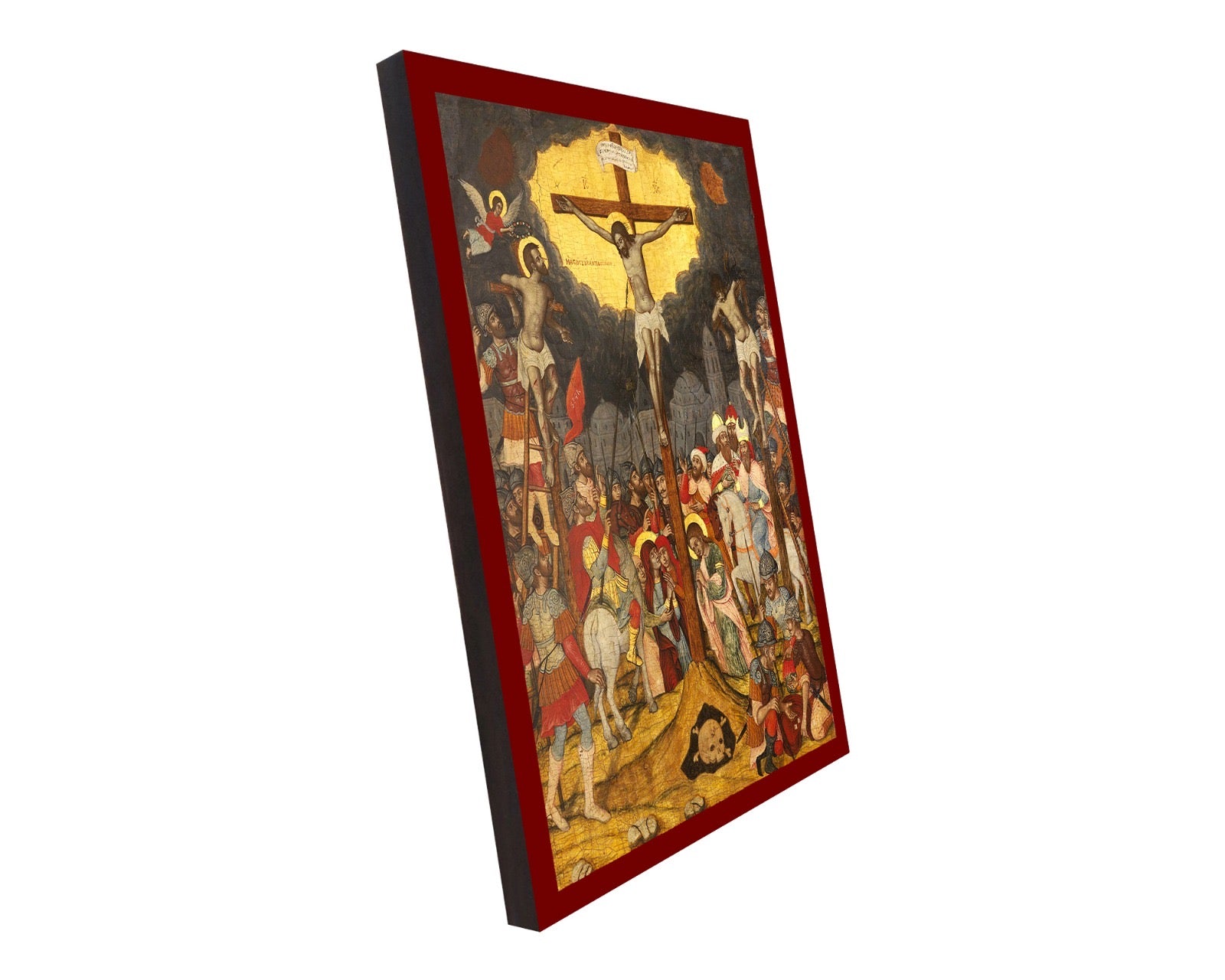 Icône de la Crucifixion du Christ (artisanat grec)