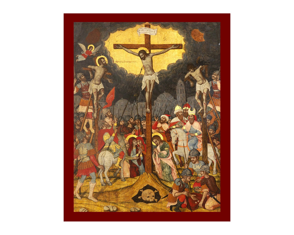 Ikone der Kreuzigung Christi (griechische Handarbeit)