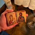 Orthodox Folding Icon (Christ the Teacher & Theotokos Hodegetria) - 8x12cm